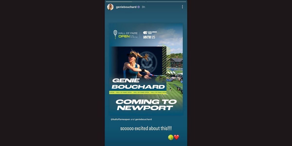 Via Eugenie Bouchard Instagram stories